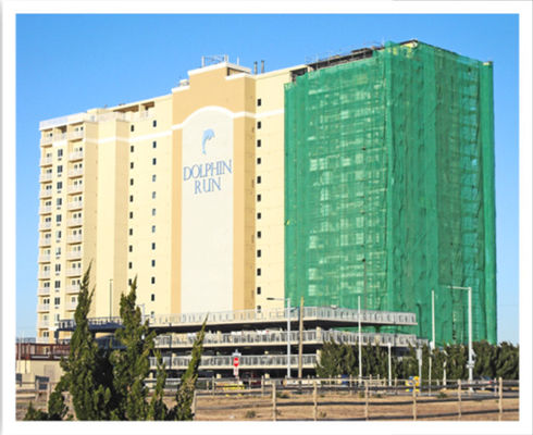 weißes grünes Gestell 120gsm, das Mesh Scaffold 2m x 50m 3m x 50m 1m x 50m fängt